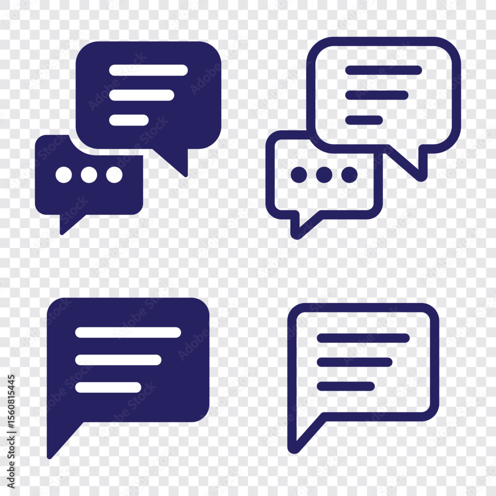 Poster chat icons. chatting speech bubble symbol icon set . comment icon button . message talk bubble, comm