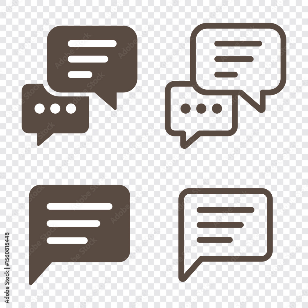 Poster chat icons. chatting speech bubble symbol icon set . comment icon button . message talk bubble, comm