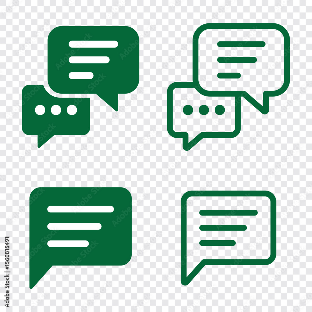 Poster chat icons. chatting speech bubble symbol icon set . comment icon button . message talk bubble, comm