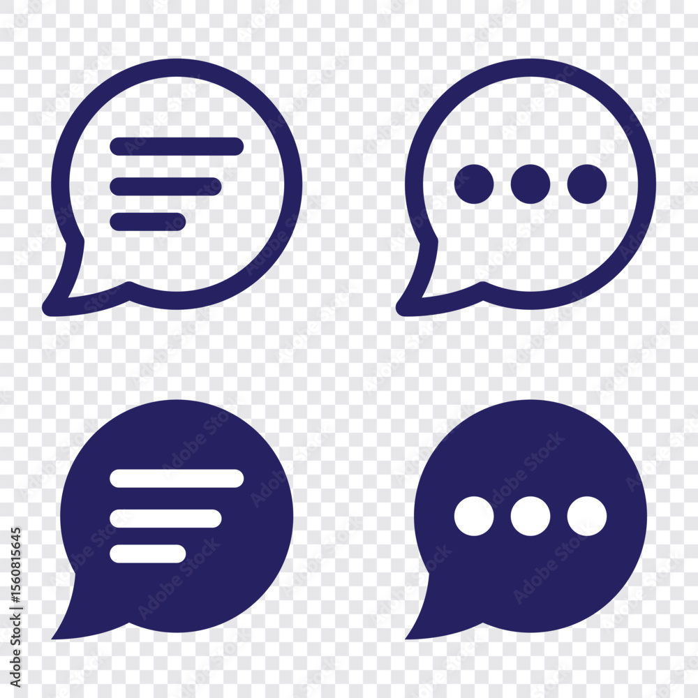 Poster speech bubble, speech balloon, chat bubble line art icon for apps and websites. set of speech bubble