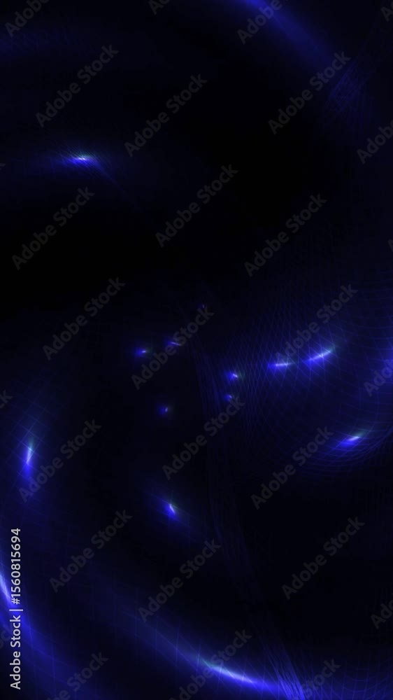 Poster colorful blue light creates mesmerizing patterns in a swirling, abstract motion with a dark backgrou