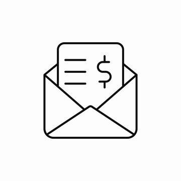 mail payslip receive icon sign vector