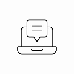 message chat laptop icon sign vector