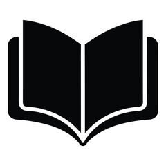 open book icon, reading symbol vector, literature clipart, education element, study material design


