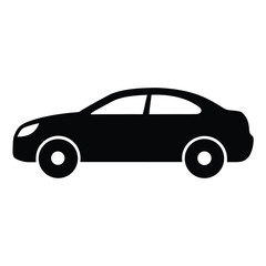 modern car icon, compact vehicle vector, driving silhouette, transport clipart, city ride design

