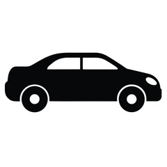sedan car icon, automobile side view vector, transport clipart, travel vehicle silhouette, city car symbol

