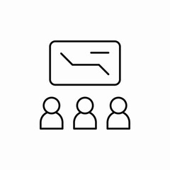 team progress descending icon sign vector