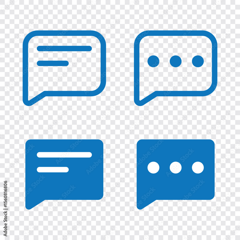 Poster set of chat message bubbles vector icon. communication icons. talk bubble, dialog. web icon set. onl