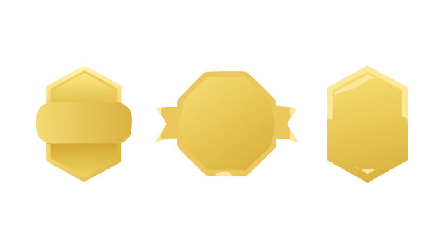Golden Award Badge Designs Elegant Vector Labels for Recognition and Achievement