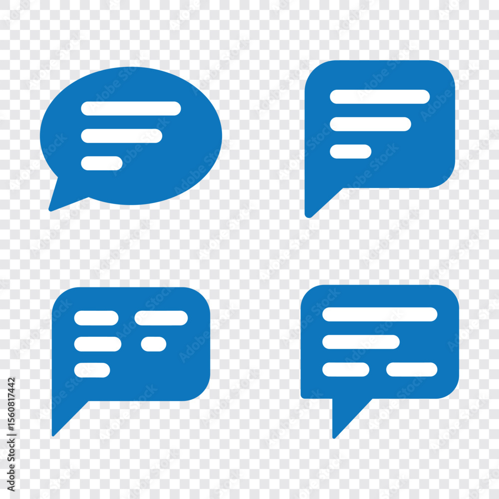 Poster set of chat message bubbles vector icon. communication icons. talk bubble, dialog. web icon set. onl