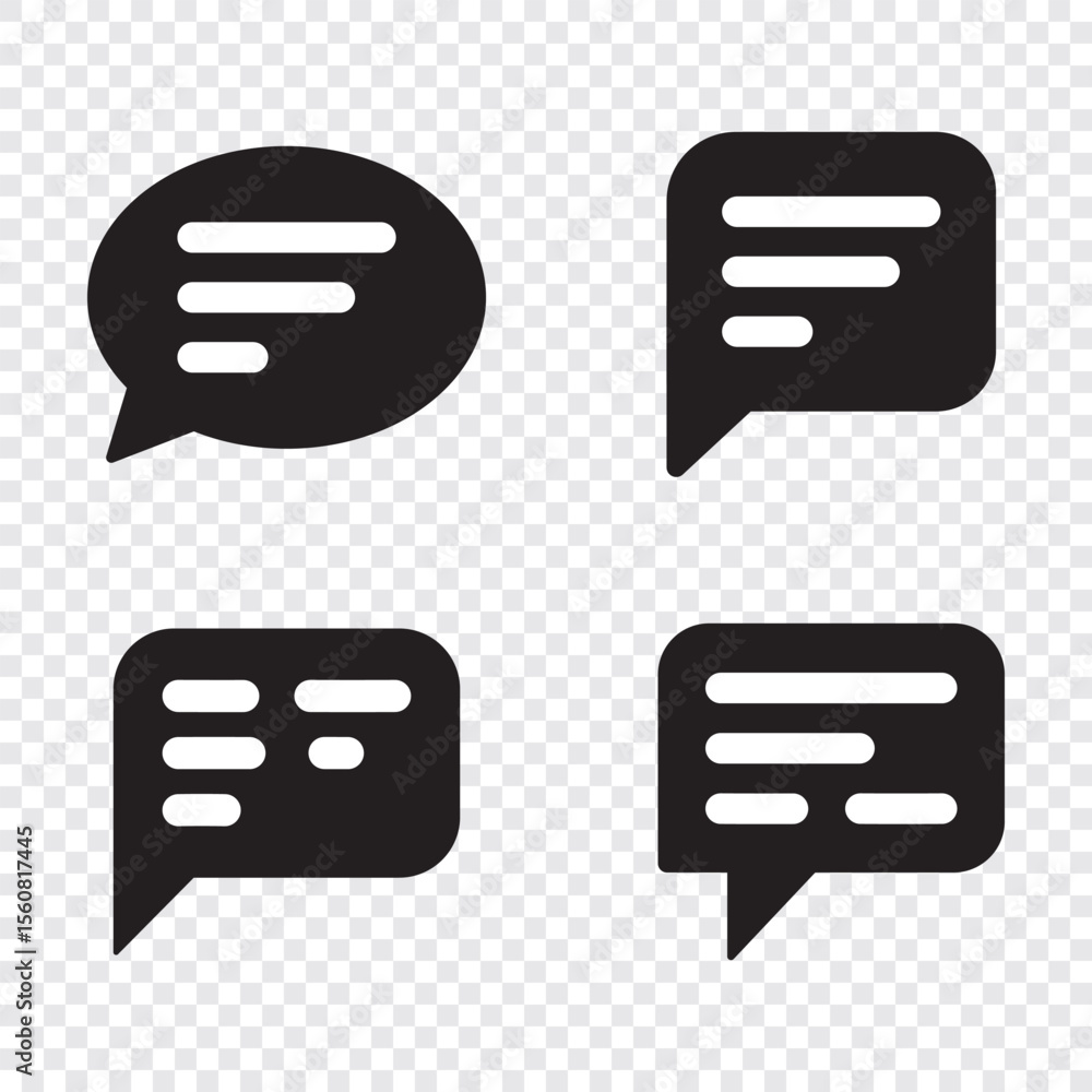 Poster set of chat message bubbles vector icon. communication icons. talk bubble, dialog. web icon set. onl