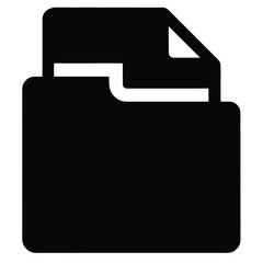 folder icon, file directory vector, digital storage silhouette, document organizer design, computer archive symbol

