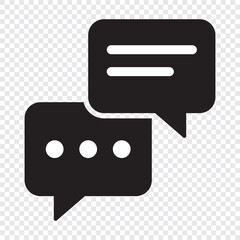 Text Message icon set in line style. Chat message symbol, Chat speech bubble, Social media message sign. Vector illustration