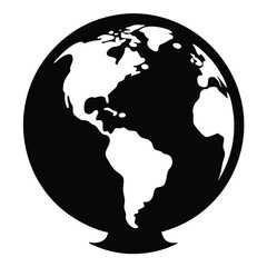 world globe vector, planet earth icon, global map silhouette, environment and travel design, international symbol

