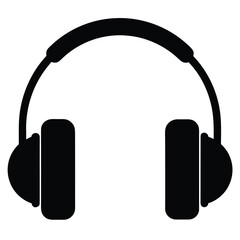 headphone icon, audio equipment vector, music headset silhouette, sound tool design, entertainment accessory

