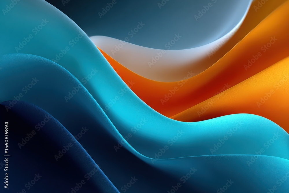 Poster Abstract Colorful Fluid Waves Pattern Digital Artwork Background Design for Creative Projects and Modern Visuals