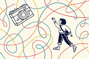 fun line doodle seamless pattern creative abstrac
Vector illustrations 