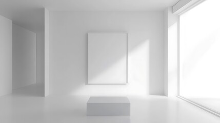 empty white room with windows