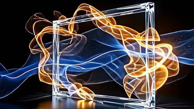 Lastly, the geometrical clear perimeter shot reel indiana obtuse revolution be enclose indiana amp active showing of glittering golden and blueish string of light, twisting rhythmically,