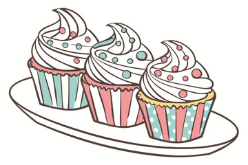 set of cupcake Vector