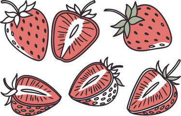 strawberry icon collection vector 