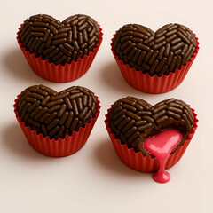 chocolate cupcakes with heart