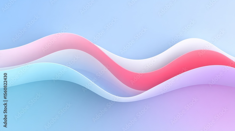 Poster abstract colorful wavy background with flowing smooth lines in pastel shades of pink purple blue and