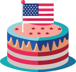 American birthday cake, cake with chocolate and cherry, Birthday cake, Festivals cake,4th of July cake
