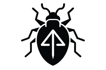 black and white beetle vector icon