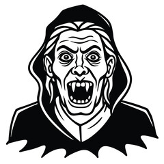 A vector illustration of a scary Halloween skull, a dark and evil cartoon design ideal for tattoo or mask art