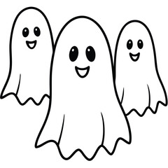 cute ghost vector collection.eps