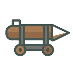 Cartoon battering ram icon on white background
Vector image weapon