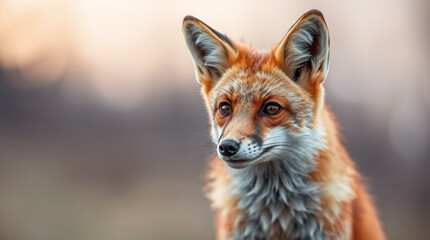 Obraz premium Fox, red fox, wild animal illustration 