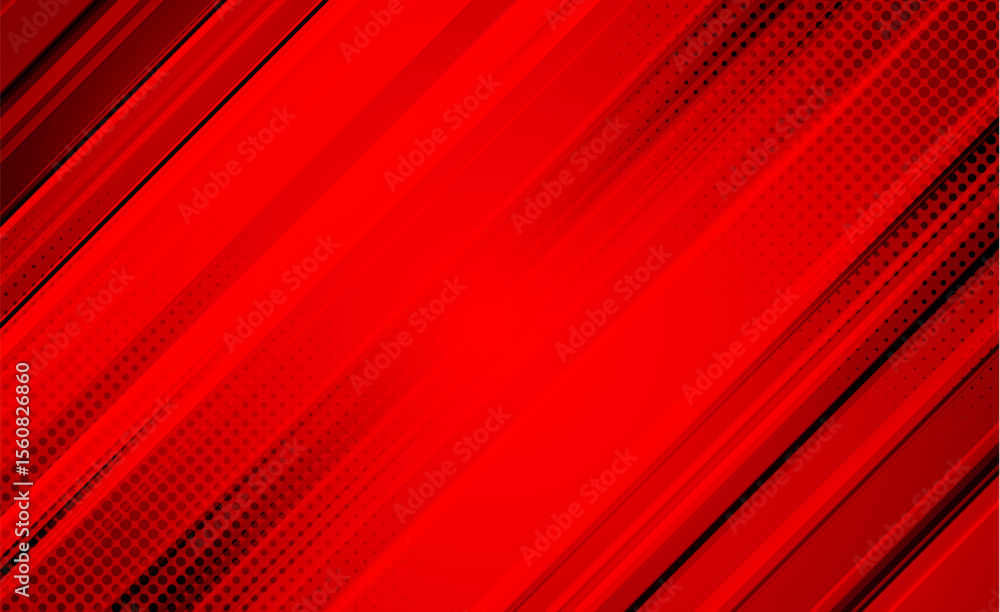 Aufkleber dynamic red diagonal comic style background with speed lines and halftone dots, perfect for action t