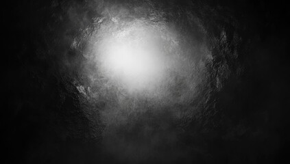 Dark tunnel, swirling gray mist, bright center light