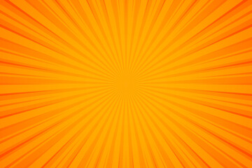 Energetic comic-style orange sunburst with radial speed lines, perfect for posters, pop art, and dynamic backgrounds.