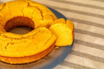 Traditional cornmeal cake with fennel seeds, typical of June festivals in Brazil