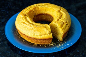 Traditional cornmeal cake with fennel seeds, typical of June festivals in Brazil