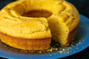 Traditional cornmeal cake with fennel seeds, typical of June festivals in Brazil