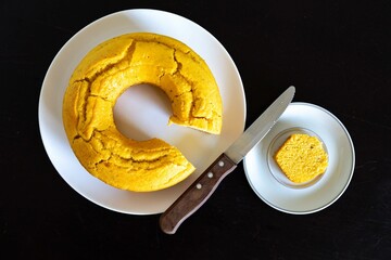 Traditional cornmeal cake with fennel seeds, typical of June festivals in Brazil