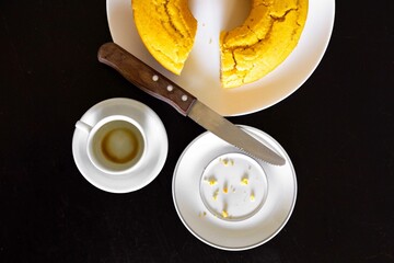 Traditional cornmeal cake with fennel seeds, typical of June festivals in Brazil