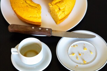 Traditional cornmeal cake with fennel seeds, typical of June festivals in Brazil