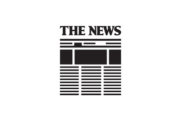 Naklejka premium A news paper silhouette with a simple, understated design set against a white background 
