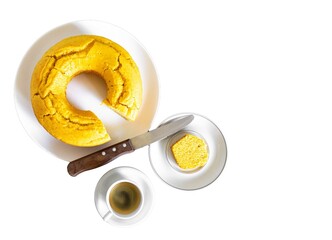 Traditional cornmeal cake with fennel seeds, typical of June festivals in Brazil