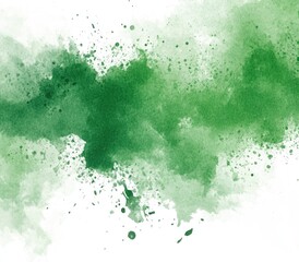 Abstract watercolor splatter, emerald green