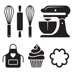 Baking kitchen tools and treats whisk rolling pin