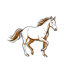 Obraz premium Minimalist Abstract Running Horse Illustration