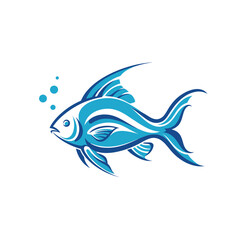 Fototapeta premium Minimalist Abstract Swimming Fish Illustration