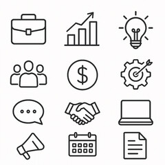 set of business and finance icons sumbol vector 