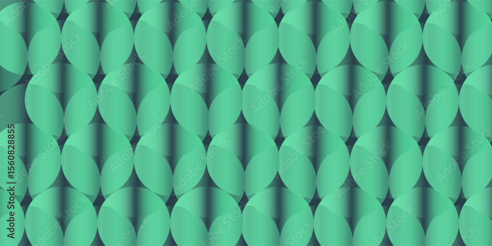 Poster split circles modern vector seamless pattern trend turquoise abstract background. halftone art illus
